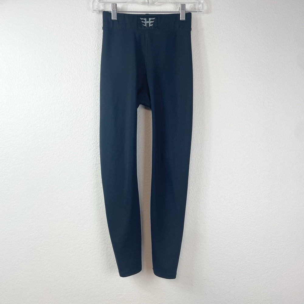 Heroine Sport Black Leggings Womens XS Gym Workout 22" Inseam Made in USA